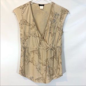 J. Crew Silk Cap Sleeve Wrap Top Size Medium